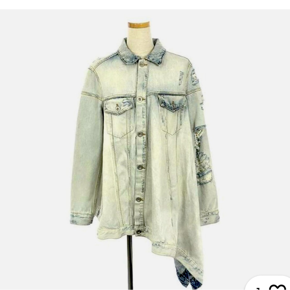 BEN TAVERNITI UNRAVEL PROJECT VENTA VANITY CROPPED DENIM JACKET